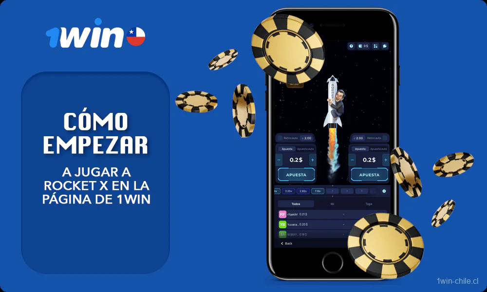 Descripción Cómo empezar a jugar a Rocket X en la página de 1win